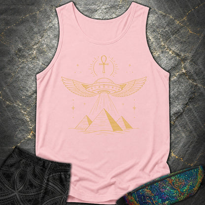 Winged Starship Over the Pyramids - Winged Starship Over the Pyramids Comfort Tank Top - Blossom