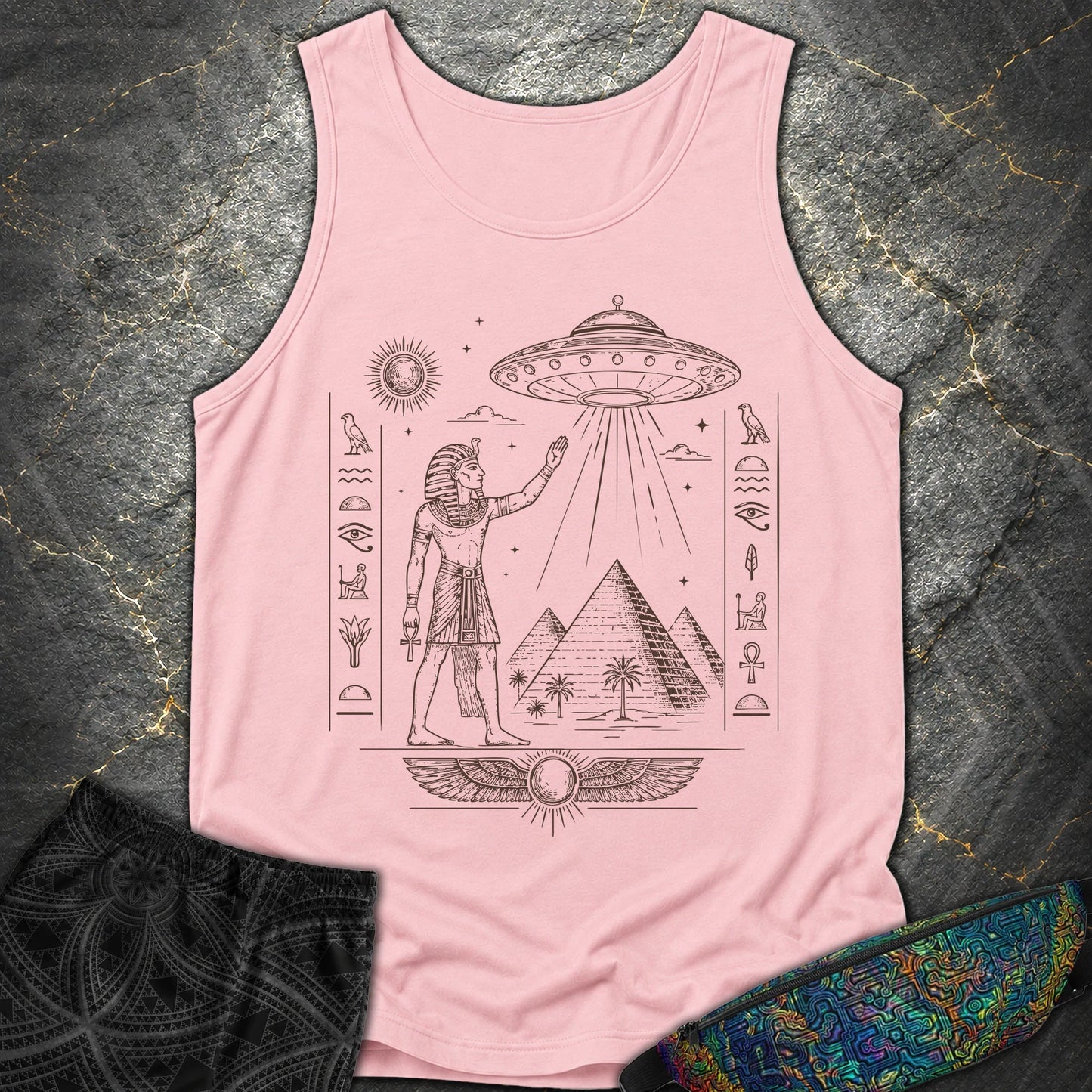Pharaoh Beneath the Star Vessel - Pharaoh Beneath the Star Vessel Comfort Tank Top - Blossom