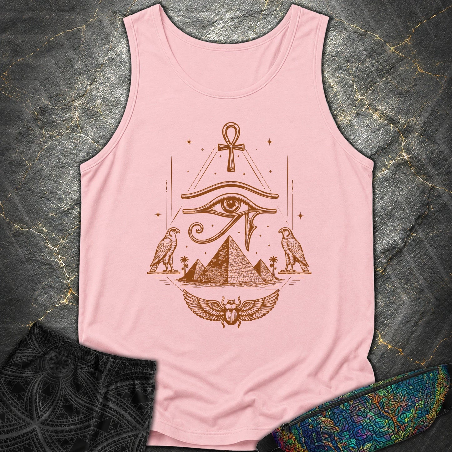 Eye Above the Ancient Pyramids - Eye Above the Ancient Pyramids Comfort Tank Top - Blossom