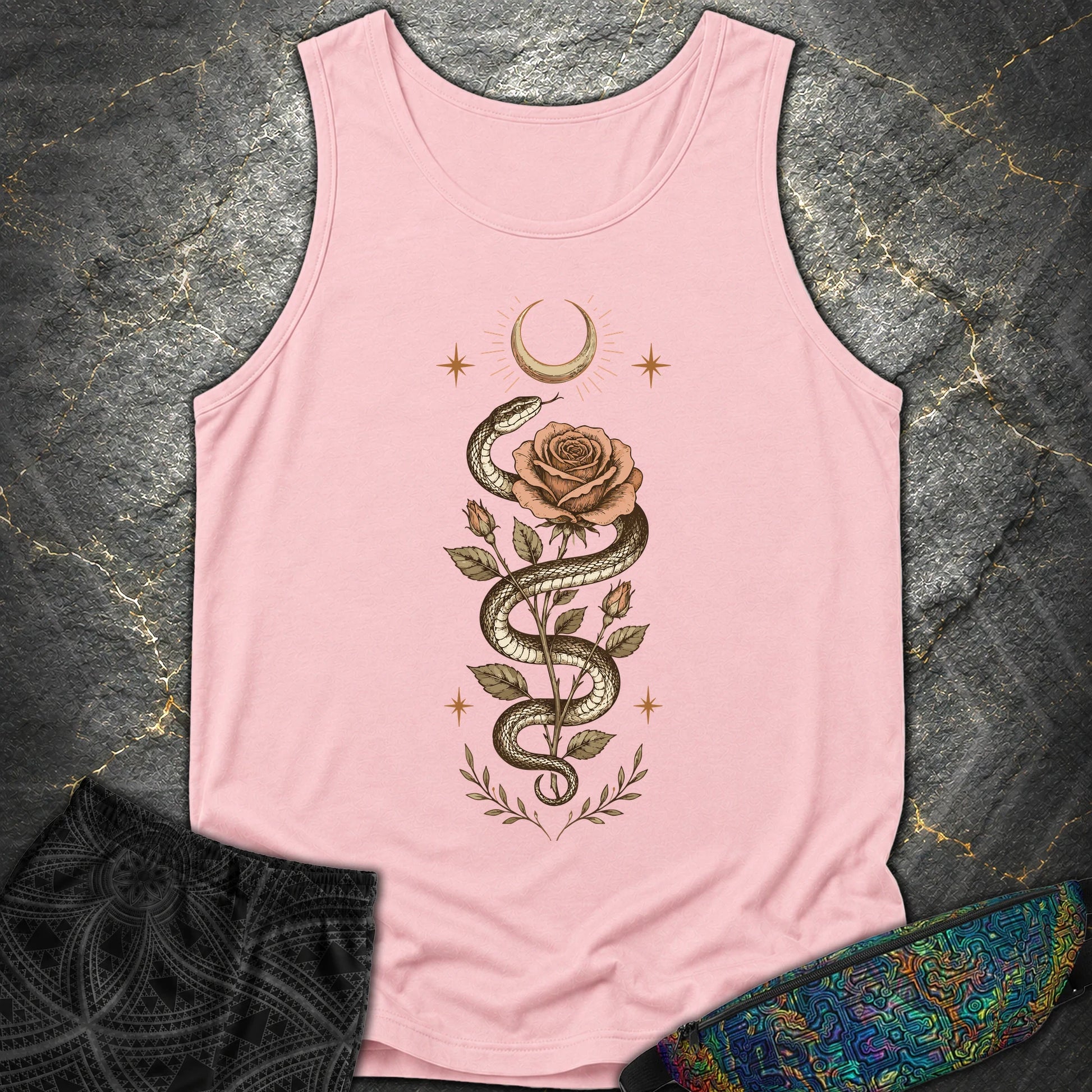 Snake Rose Moon - Snake Rose Moon Comfort Tank Top - Blossom