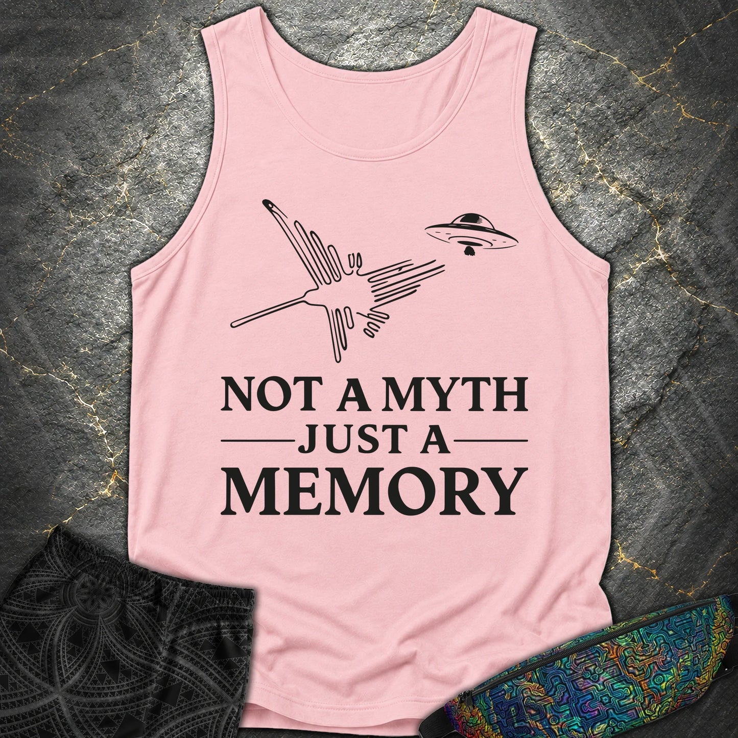 NOT MYTH JUST MEMORY Czarne - NOT MYTH JUST MEMORY Czarne Comfort Tank Top - Blossom
