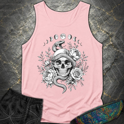 Skull Snake Moon Phases - Skull Snake Moon Phases Comfort Tank Top - Blossom