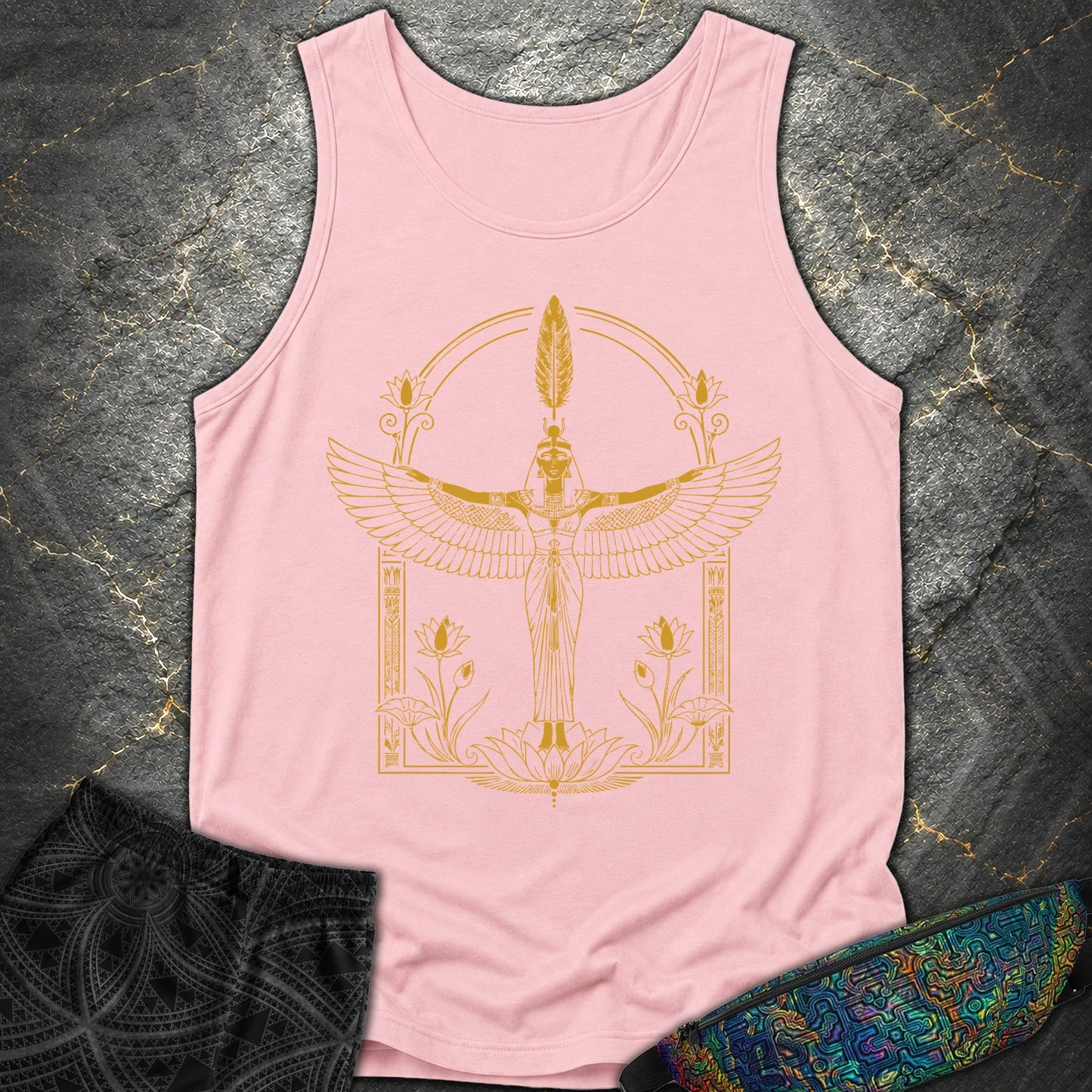 Winged Goddess of Sacred Balance - Winged Goddess of Sacred Balance Comfort Tank Top - Blossom