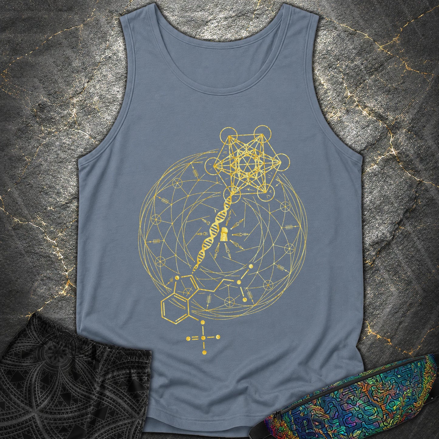 Psilocybin Key To Universe - Psilocybin Key To Universe Tank Top - Blue Jean