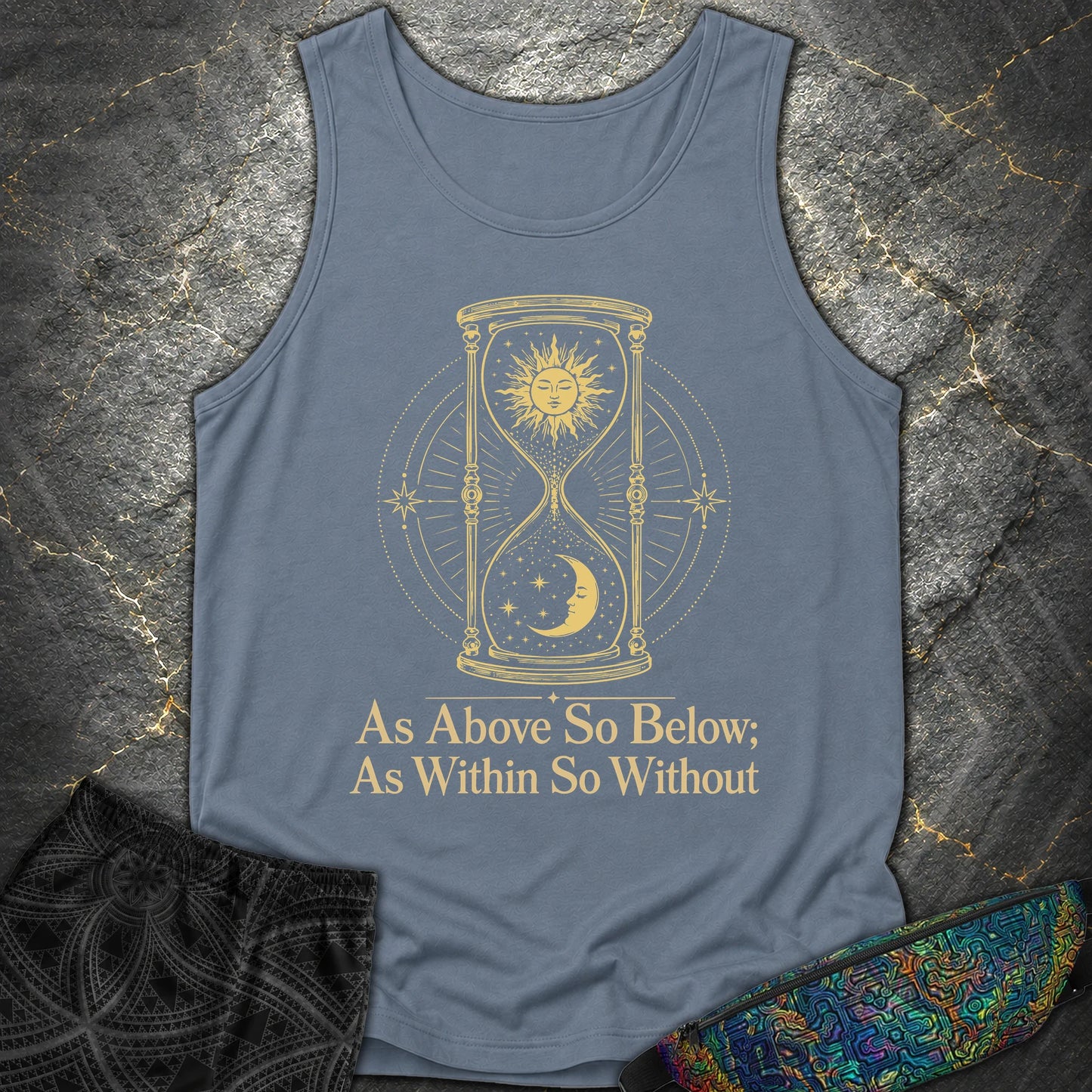 As Above So Below Hourglass - As Above So Below Hourglass Comfort Tank Top - Blue Jean