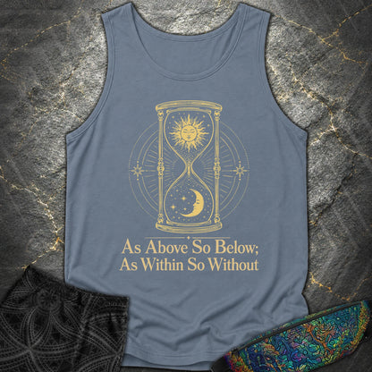 As Above So Below Hourglass - As Above So Below Hourglass Comfort Tank Top - Blue Jean