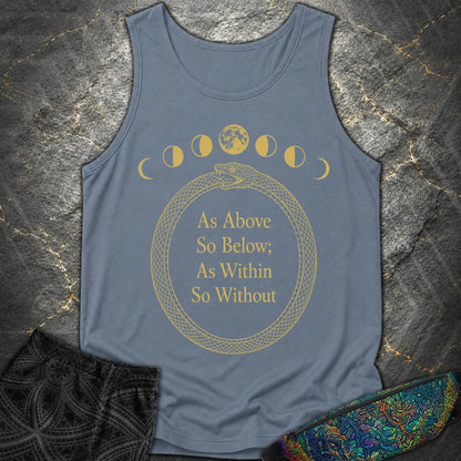 As Above So Below Gold Ouroboros - As Above So Below Gold Ouroboros Comfort Tank Top - Blue Jean