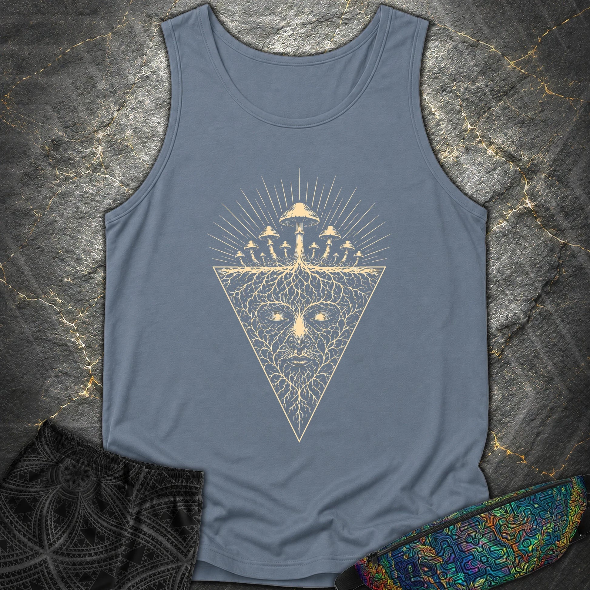 Mycelium Consciousness - Mycelium Consciousness Comfort Tank Top - Blue Jean