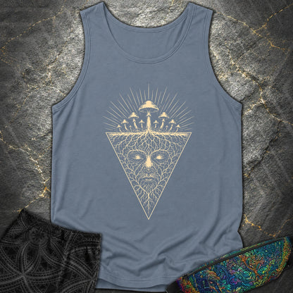 Mycelium Consciousness - Mycelium Consciousness Comfort Tank Top - Blue Jean