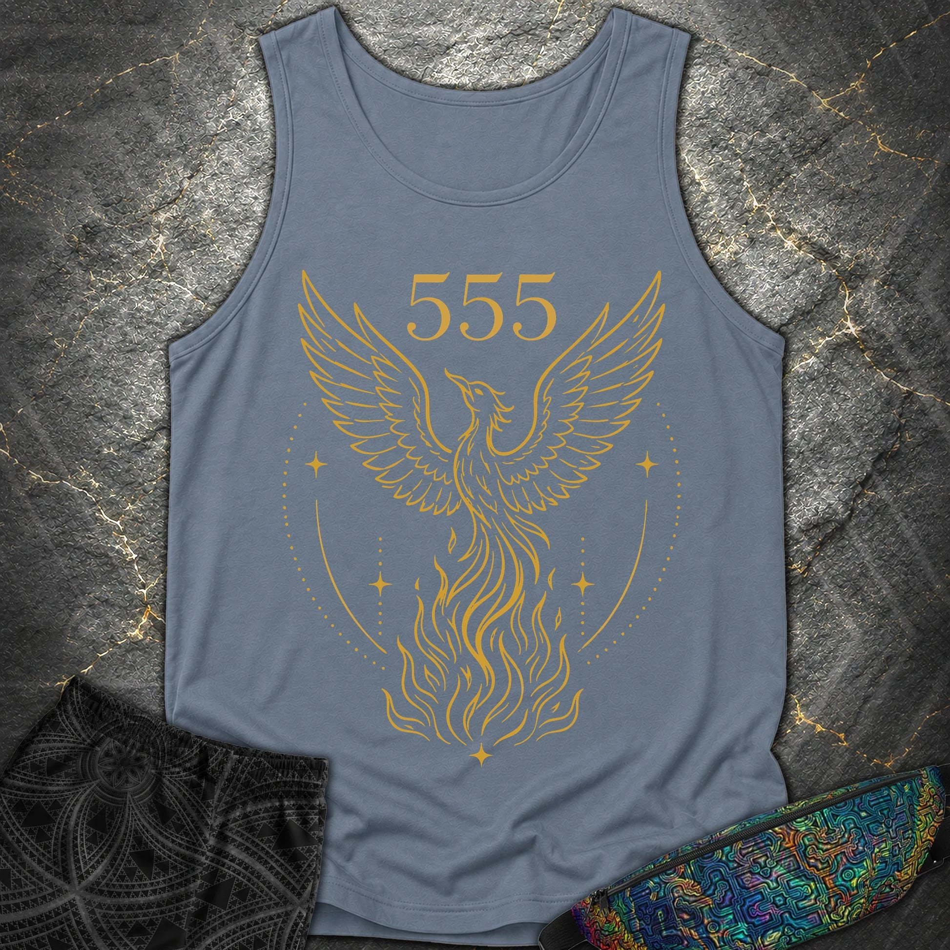 555 Angel Number Rebirth Comfort Tank Top - 555 Angel Number Rebirth Comfort Tank Top - Blue Jean