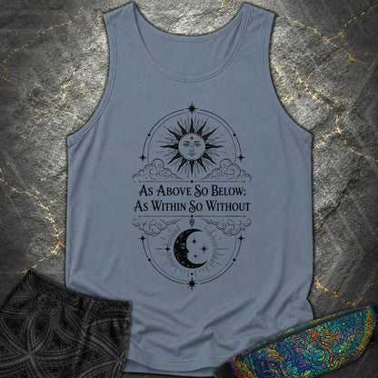As Above So Below Sun Moon - As Above So Below Sun Moon Comfort Tank Top - Blue Jean