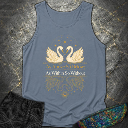 As Above So Below Swans - As Above So Below Swans Comfort Tank Top - Blue Jean