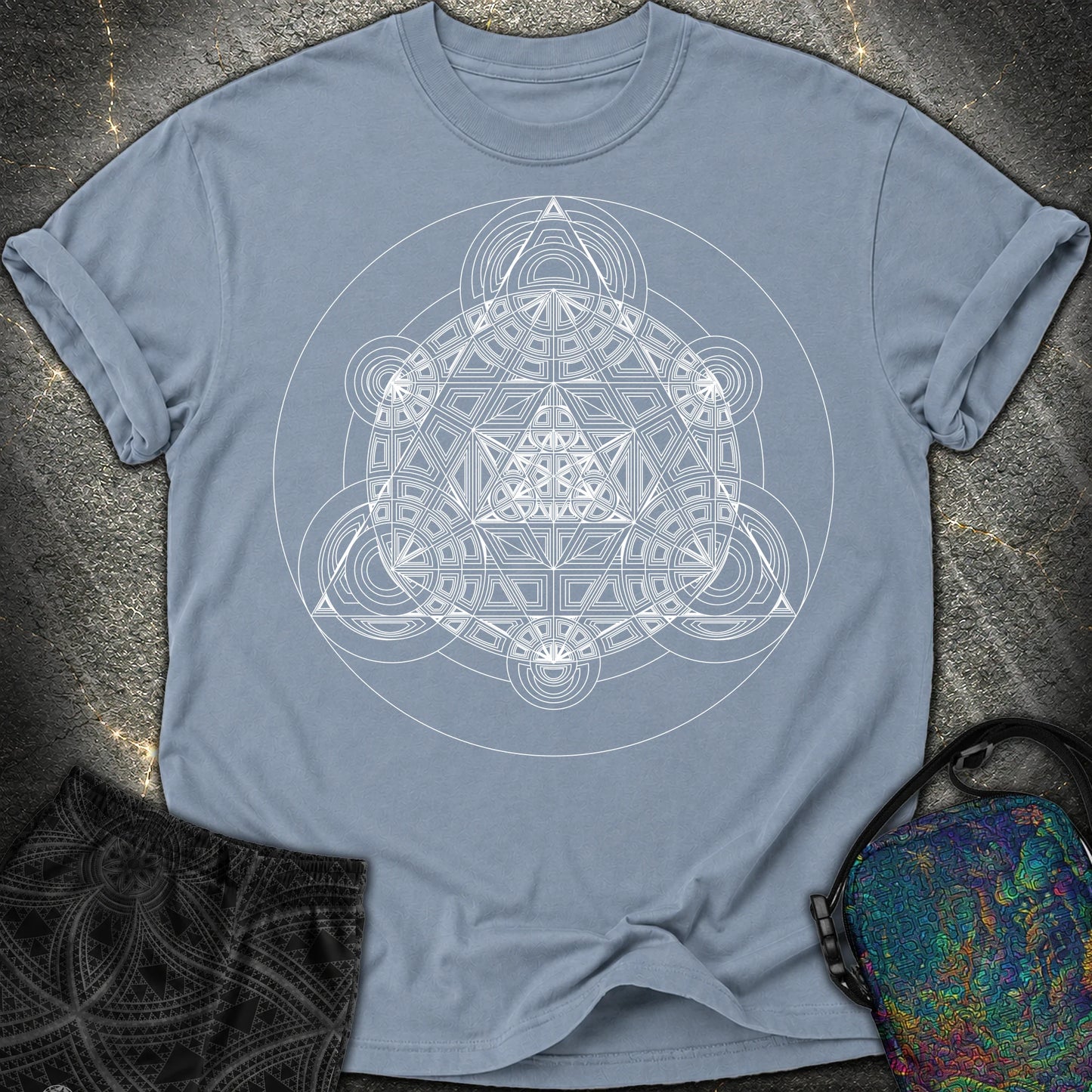 Sacred Mosaic T-Shirt - Sacred Mosaic Comfort T-Shirt - Blue Jean