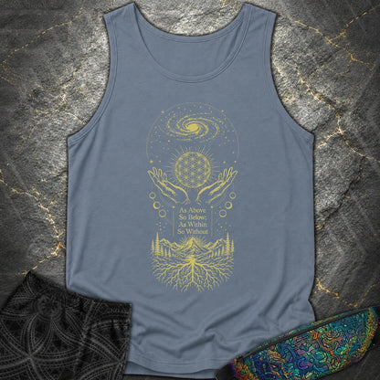 As Above So Below Flower Of Life - As Above So Below Flower Of Life Comfort Tank Top - Blue Jean