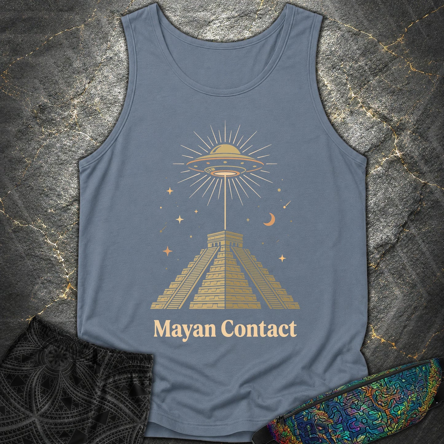 Piramida Majów I UFO 2 - Piramida Majów I UFO 2 Comfort Tank Top - Blue Jean
