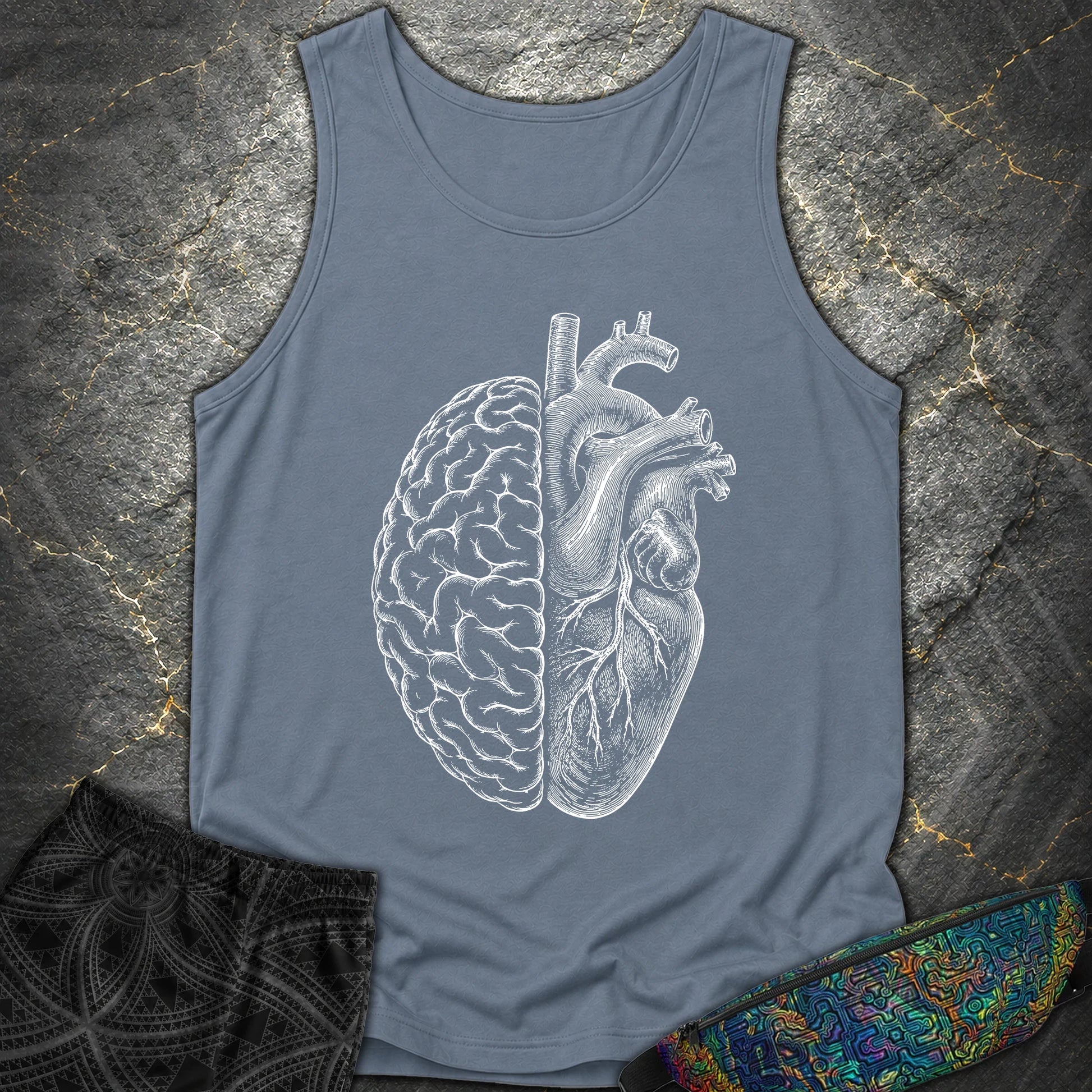 Heart Brain - Heart Brain Comfort Tank Top - Blue Jean