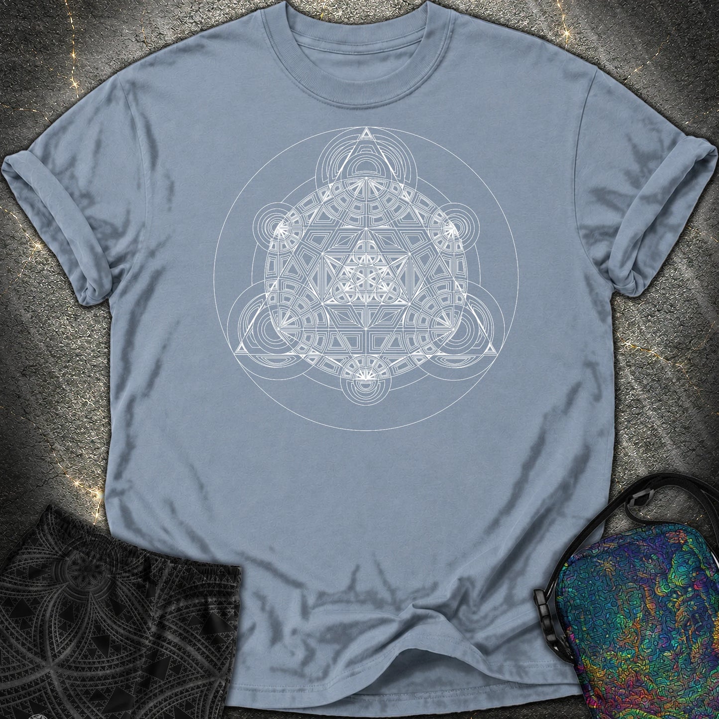 Sacred Mosaic Comfort T-Shirt - Sacred Mosaic Comfort T-Shirt - Blue Jean
