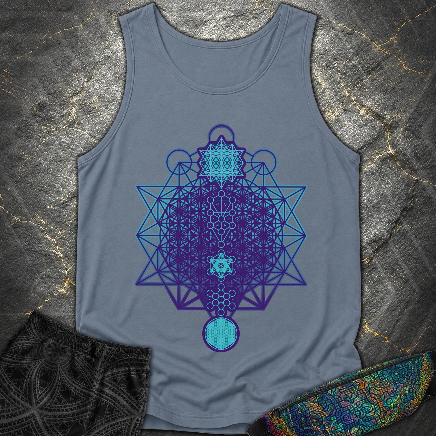 All The Sacred Geometry - All The Sacred Geometry Tank - Blue Jean