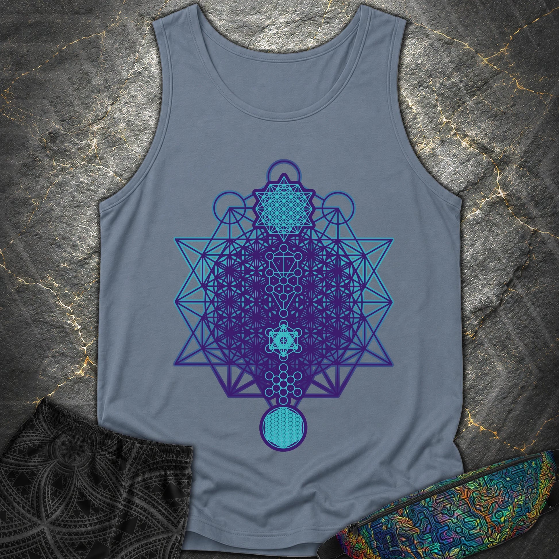 All The Sacred Geometry - All The Sacred Geometry Tank - Blue Jean