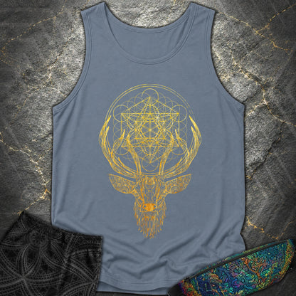 Metatron's Cube Deer T-Shirt - Metatron's Cube Deer Comfort Tank Top - Blue Jean