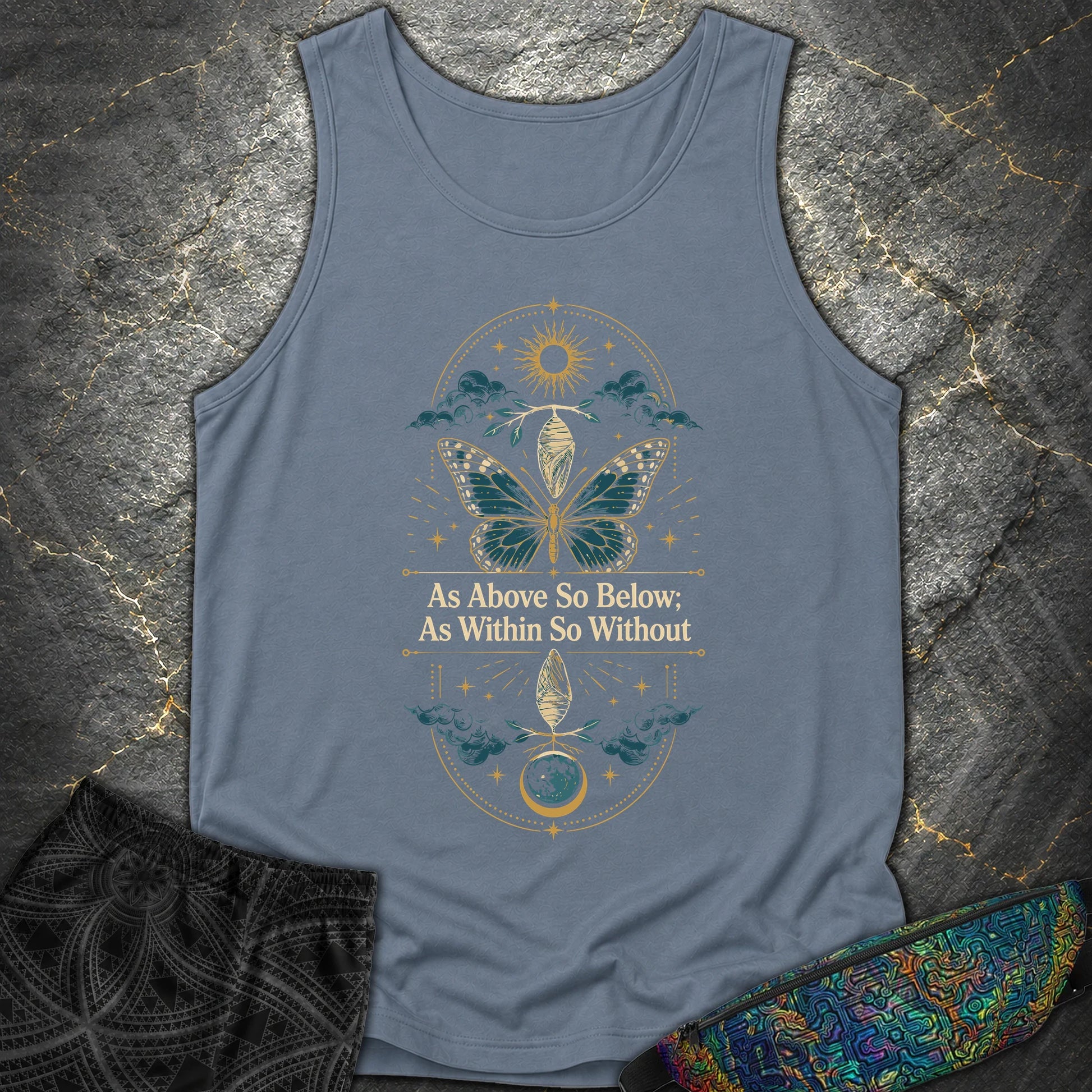 As Above So Below Transformation - As Above So Below Transformation Comfort Tank Top - Blue Jean