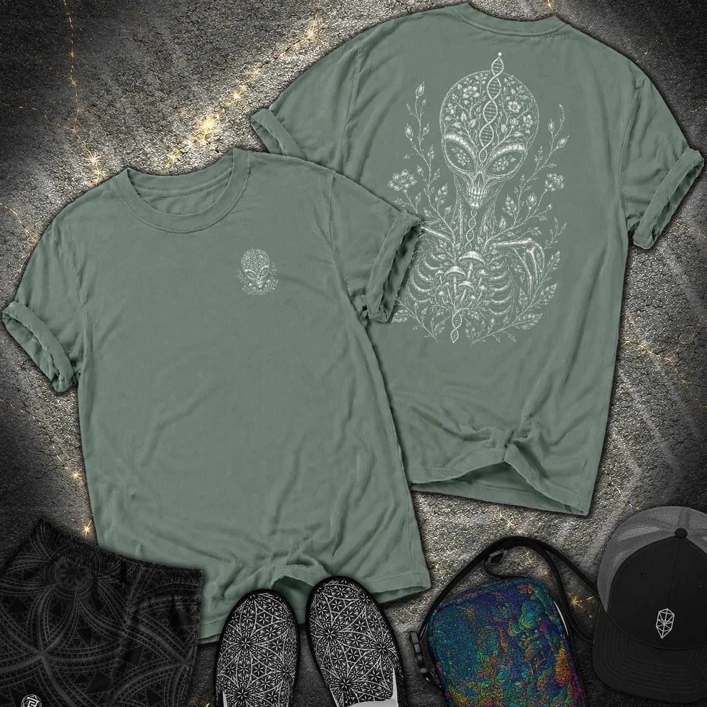 Ultraterrestrial 2 Sided Comfort T-Shirt - Ultraterrestrial 2 Sided Comfort T-Shirt - Blue Spruce