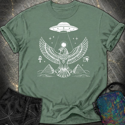Solar Falcon Beneath the Starship - Solar Falcon Beneath the Starship Comfort T-Shirt - Blue Spruce