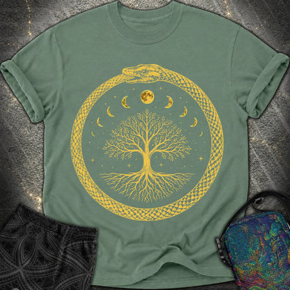 Ouroboros Moon Tree Unisex Comfort T-Shirt - Ouroboros Moon Tree Unisex Comfort T-Shirt - Blue Spruce