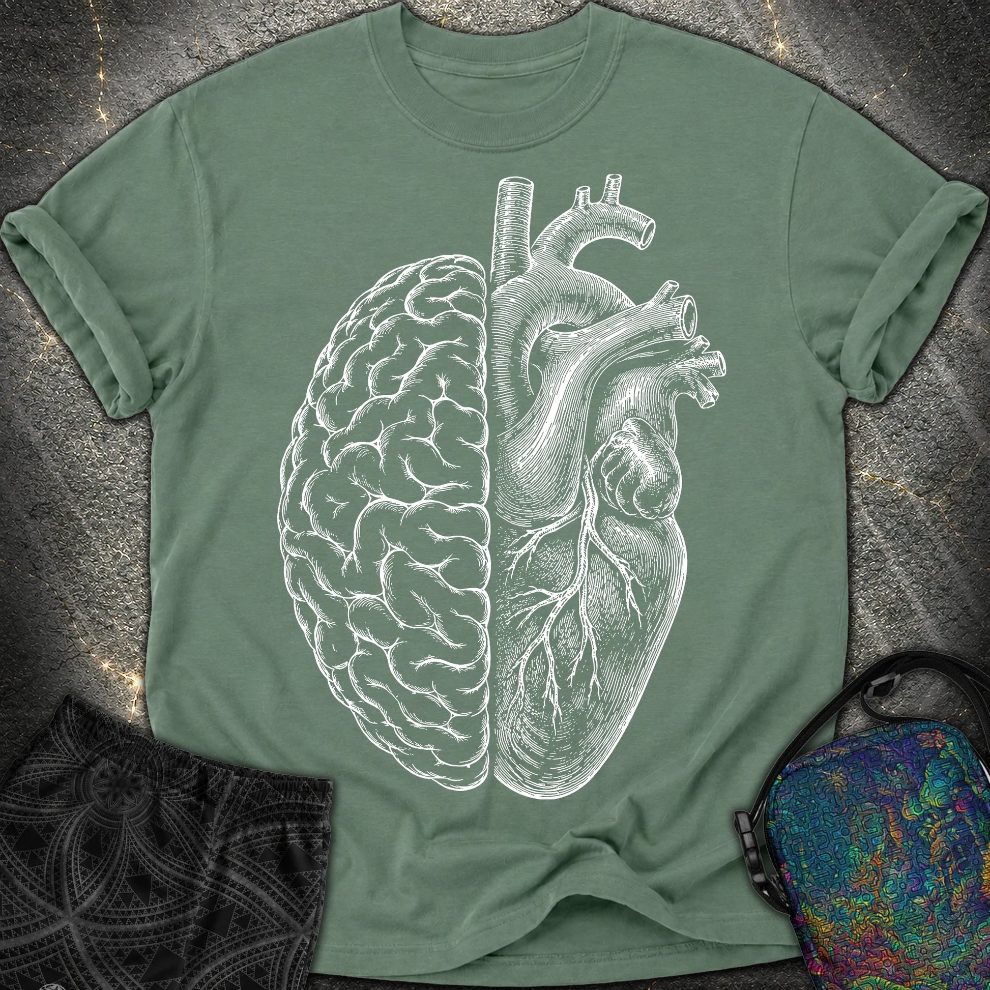 Heart Brain - Heart Brain Comfort T-Shirt - Blue Spruce