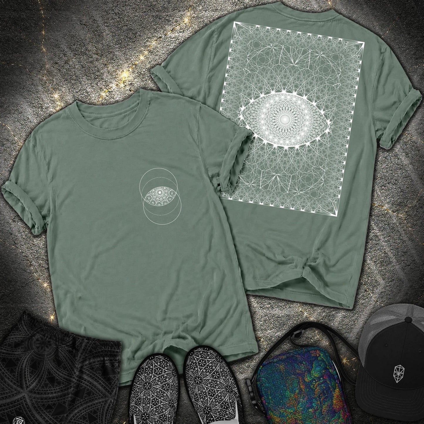 Eye Of The Creator 2 Sided T-Shirt - Eye Of The Creator 2 Sided Comfort T-Shirt - Blue Spruce