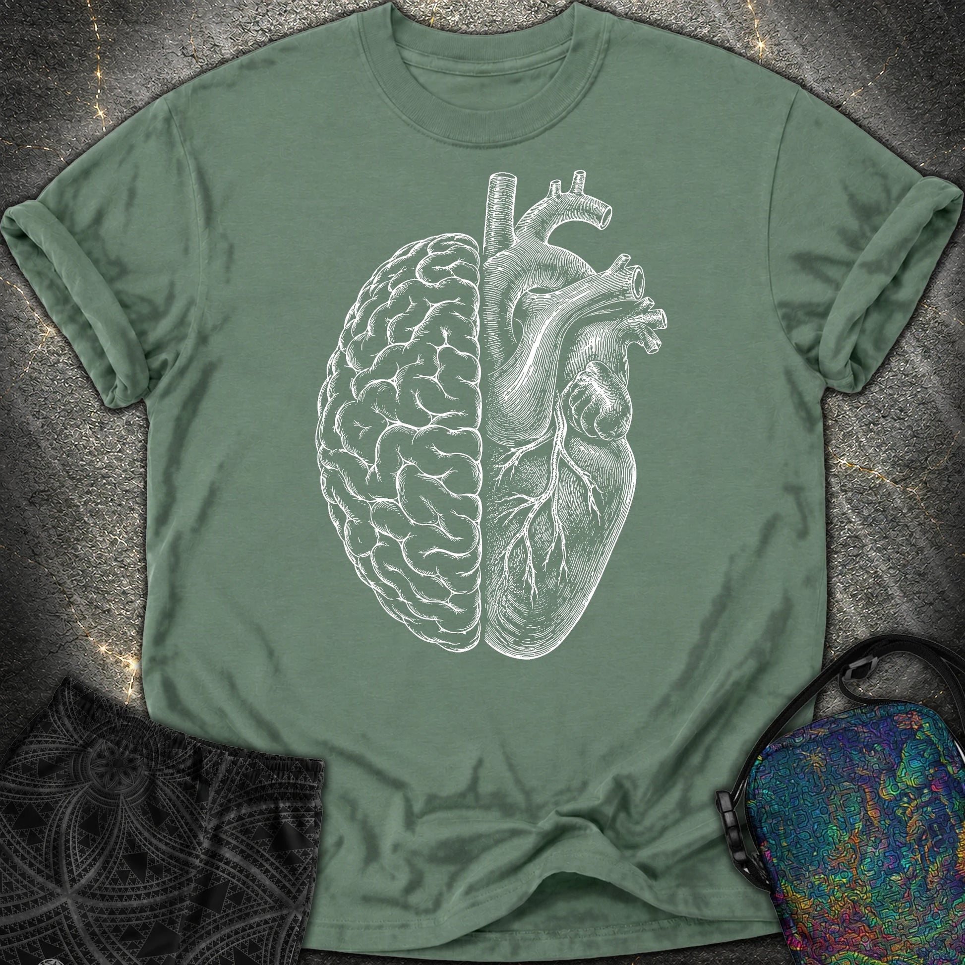 Heart Brain Comfort T-Shirt - Heart Brain Comfort T-Shirt - Blue Spruce
