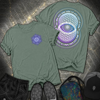 Alan Watts Universe 2 Sided Comfort T-Shirt - Alan Watts Universe 2 Sided Comfort T-Shirt - Blue Spruce