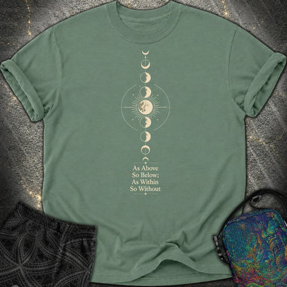 As Above So Below Moon - As Above So Below Moon Comfort T-Shirt - Blue Spruce