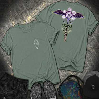 Winged Metatron Ascension 2 Sided T-Shirt - Winged Metatron Ascension 2 Sided Comfort T-Shirt - Blue Spruce
