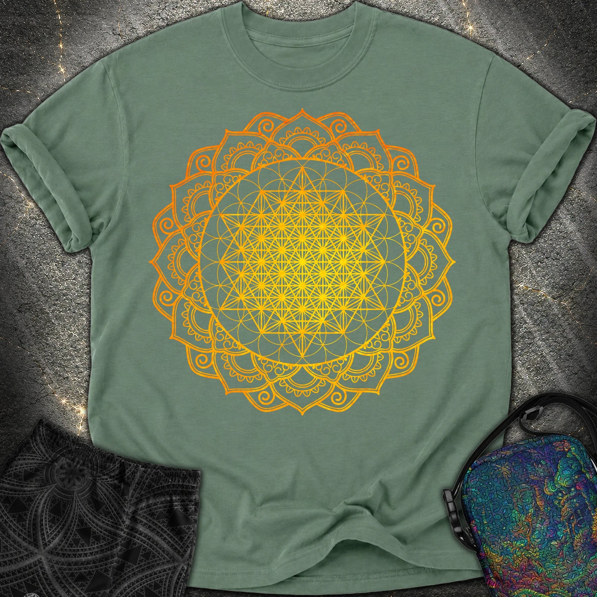 Tetrahedron Mandala T-Shirt - Tetrahedron Mandala Comfort T-Shirt - Blue Spruce
