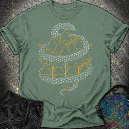 Serpent Tetrahedron Merkaba Geometry Comfort T-Shirt - Serpent Tetrahedron Merkaba Geometry Comfort T-Shirt - Blue Spruce