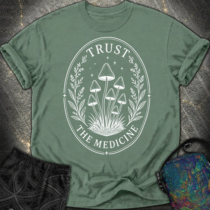 Trust The Medicine Mushroom Comfort T-Shirt - Trust The Medicine Mushroom Comfort T-Shirt - Blue Spruce