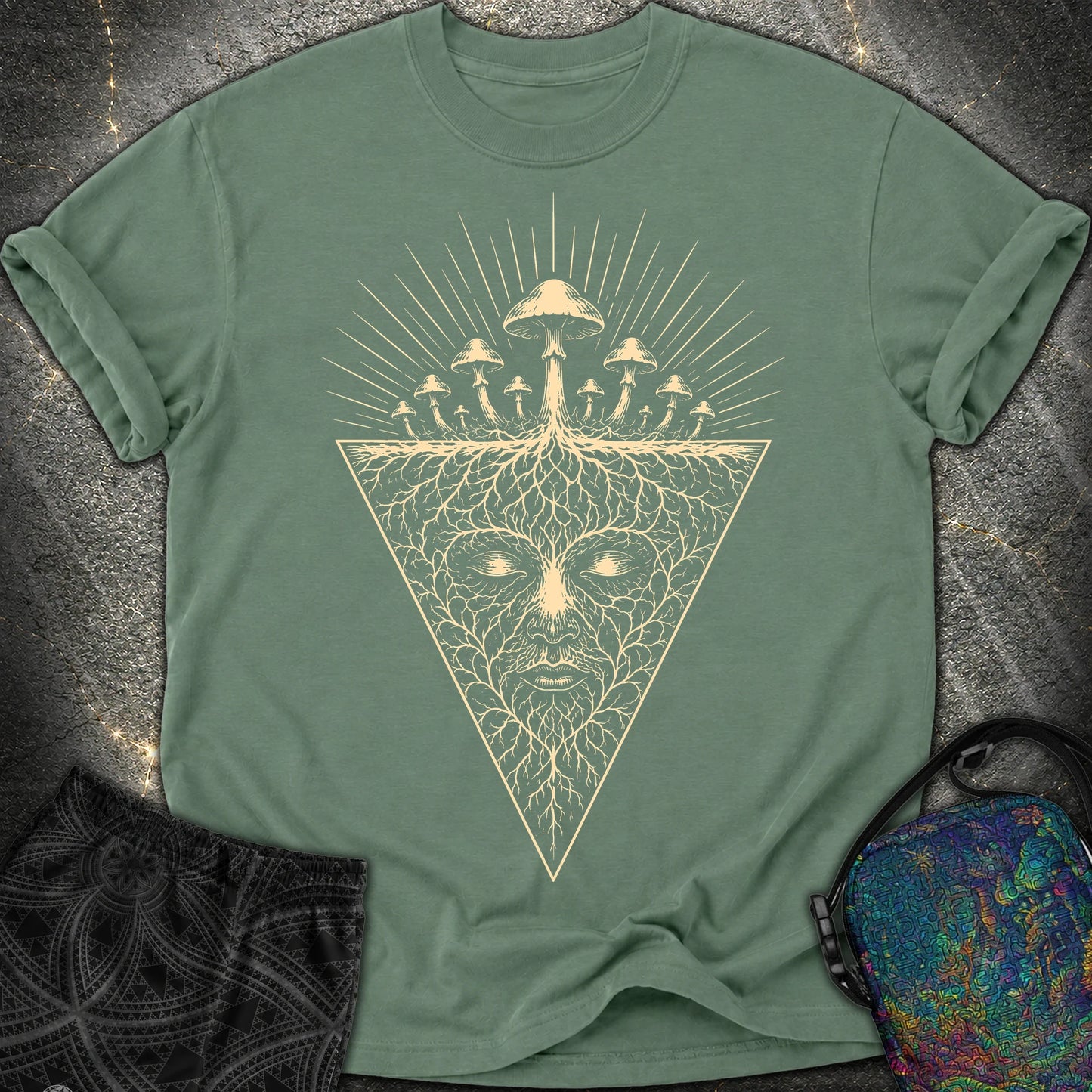 Mycelium Consciousness - Mycelium Consciousness Comfort T-Shirt - Blue Spruce