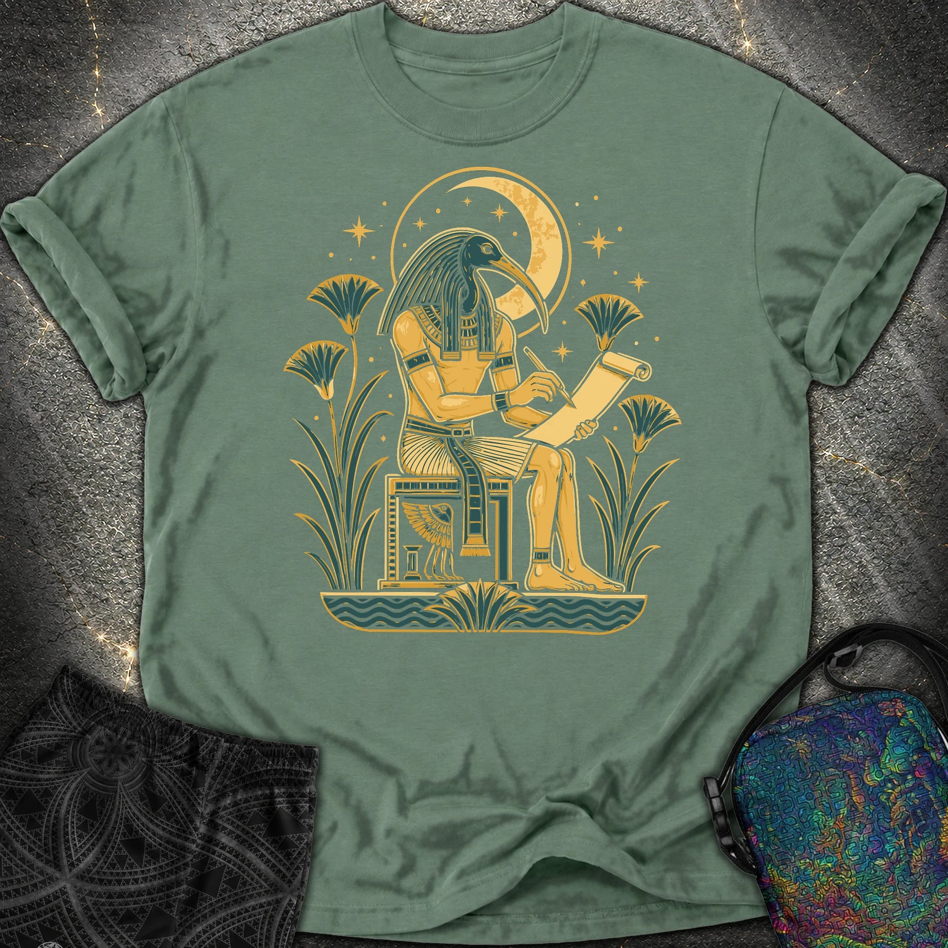 Moonlit Ibis Scribe - Moonlit Ibis Scribe Comfort T-Shirt - Blue Spruce
