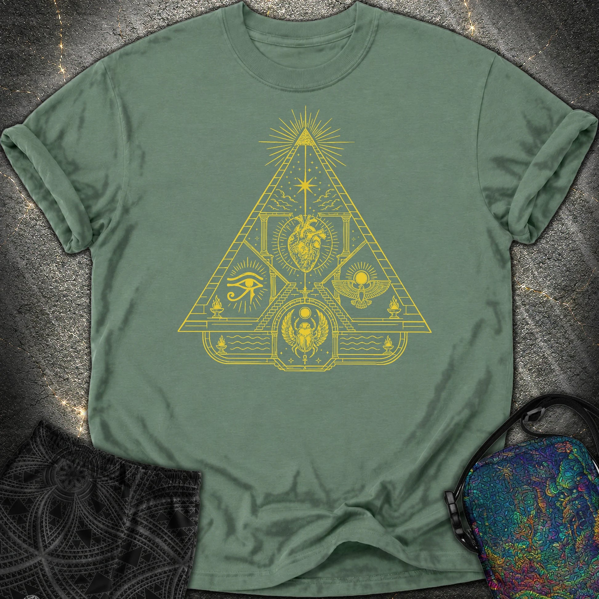 Mystic Pyramid of the Sacred Heart - Mystic Pyramid of the Sacred Heart Comfort T-Shirt - Blue Spruce