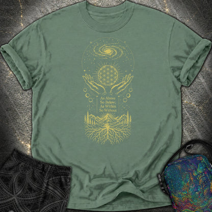 As Above So Below Flower Of Life Comfort T-Shirt - As Above So Below Flower Of Life Comfort T-Shirt - Blue Spruce
