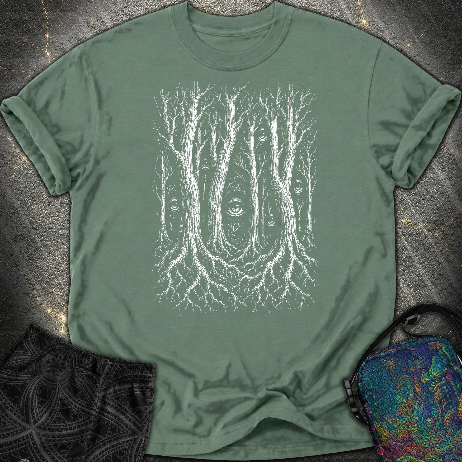 Forest Consciousness Watching Comfort T-Shirt - Forest Consciousness Watching Comfort T-Shirt - Blue Spruce