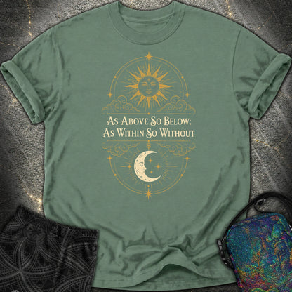 As Above So Below Sun Moon Colored - As Above So Below Sun Moon Colored Comfort T-Shirt - Blue Spruce