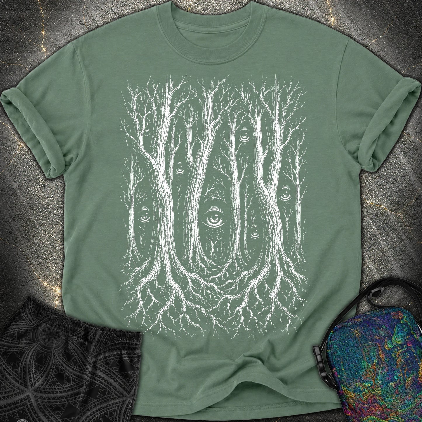 Forest Consciousness Watching - Forest Consciousness Watching Comfort T-Shirt - Blue Spruce