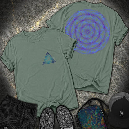Sierpinski Seed Of Life 2 Sided T-Shirt - Sierpinski Seed Of Life 2 Sided Comfort T-Shirt - Blue Spruce