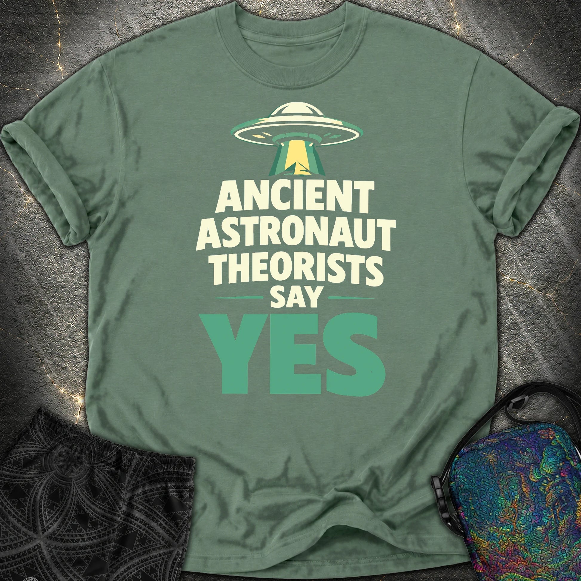 Ancient Astronaut Sey Yes 2 - Ancient Astronaut Sey Yes 2 Comfort T-Shirt - Blue Spruce