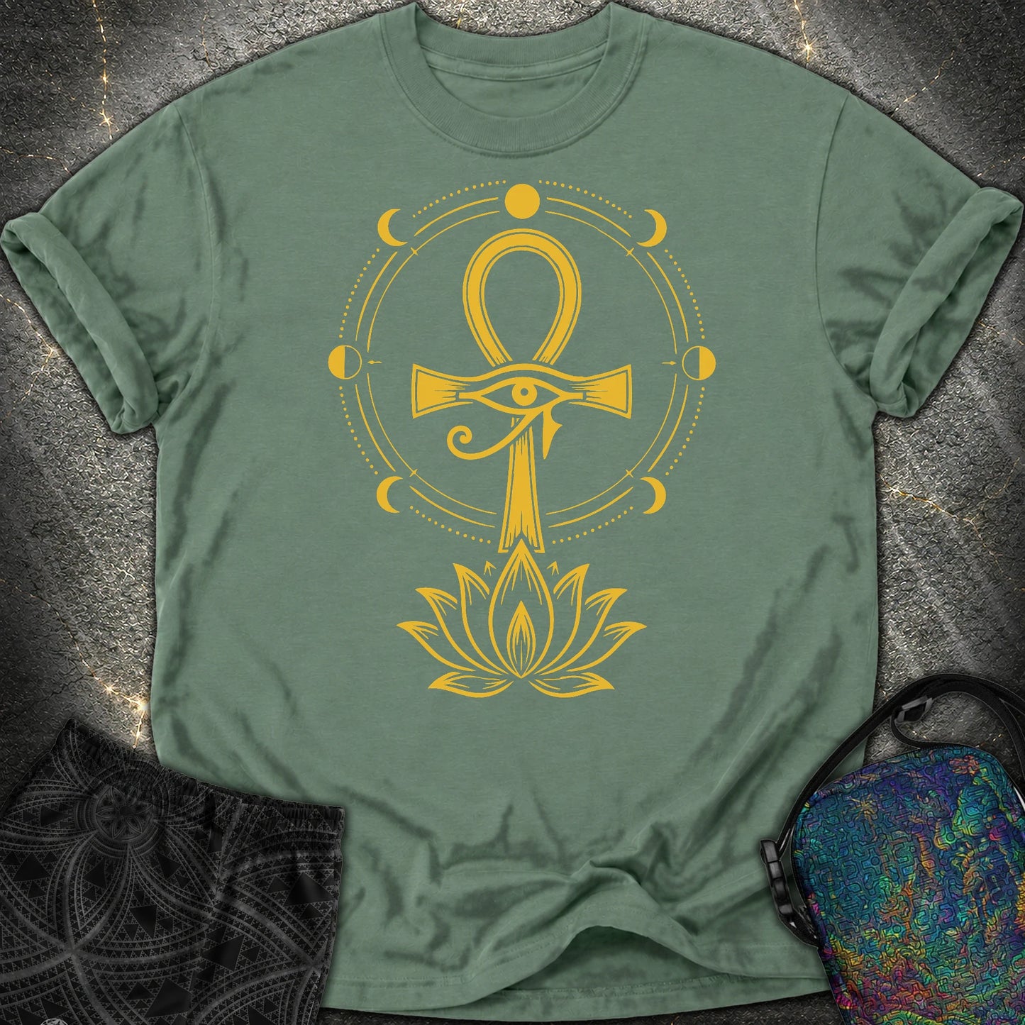 Eye of Life Above Lotus - Eye of Life Above Lotus Comfort T-Shirt - Blue Spruce