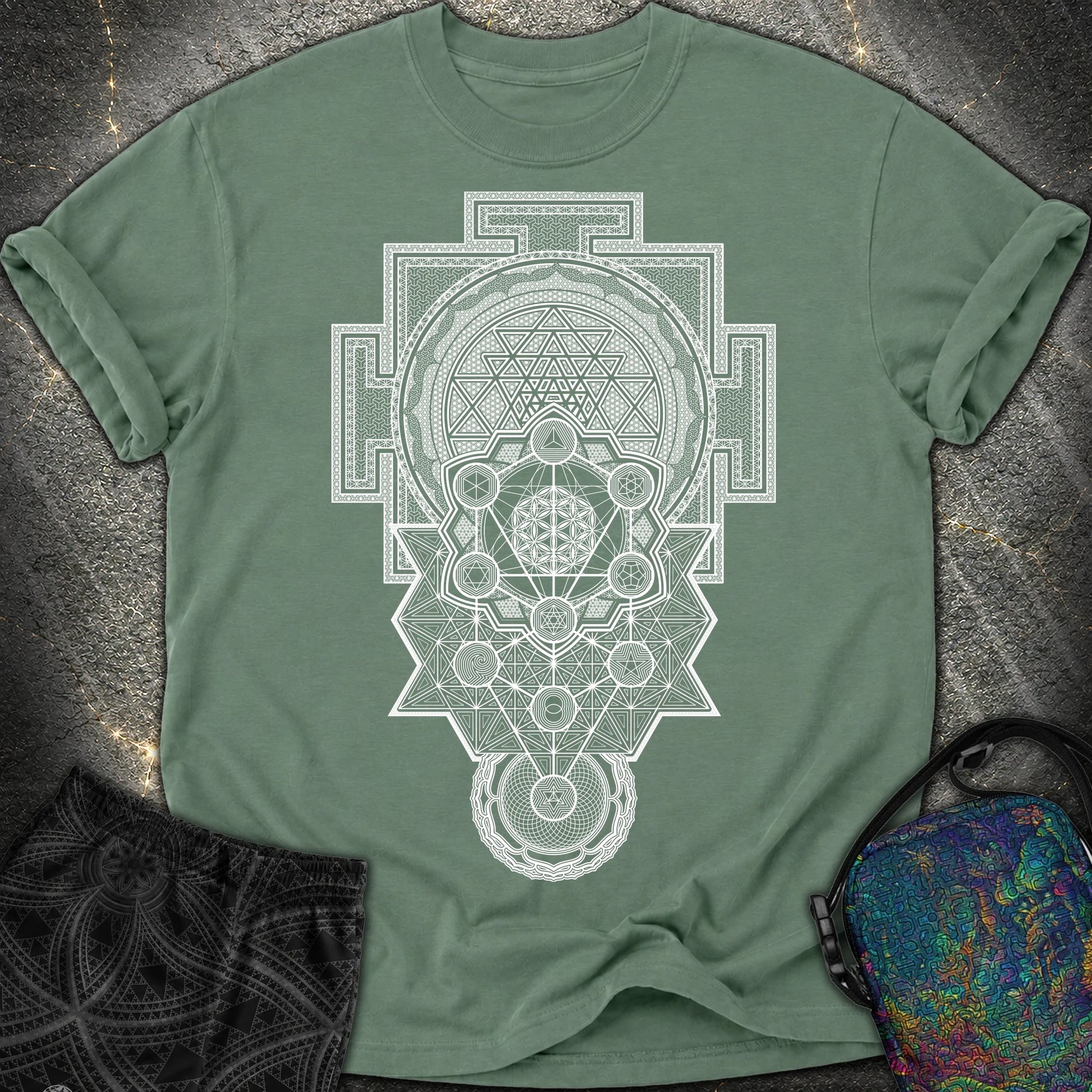 Sacred Geometry Encyclopedia - Sacred Geometry Encyclopedia Comfort T-Shirt - Blue Spruce