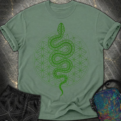 Flower of Life Serpent Comfort T-Shirt - Flower of Life Serpent Comfort T-Shirt - Blue Spruce