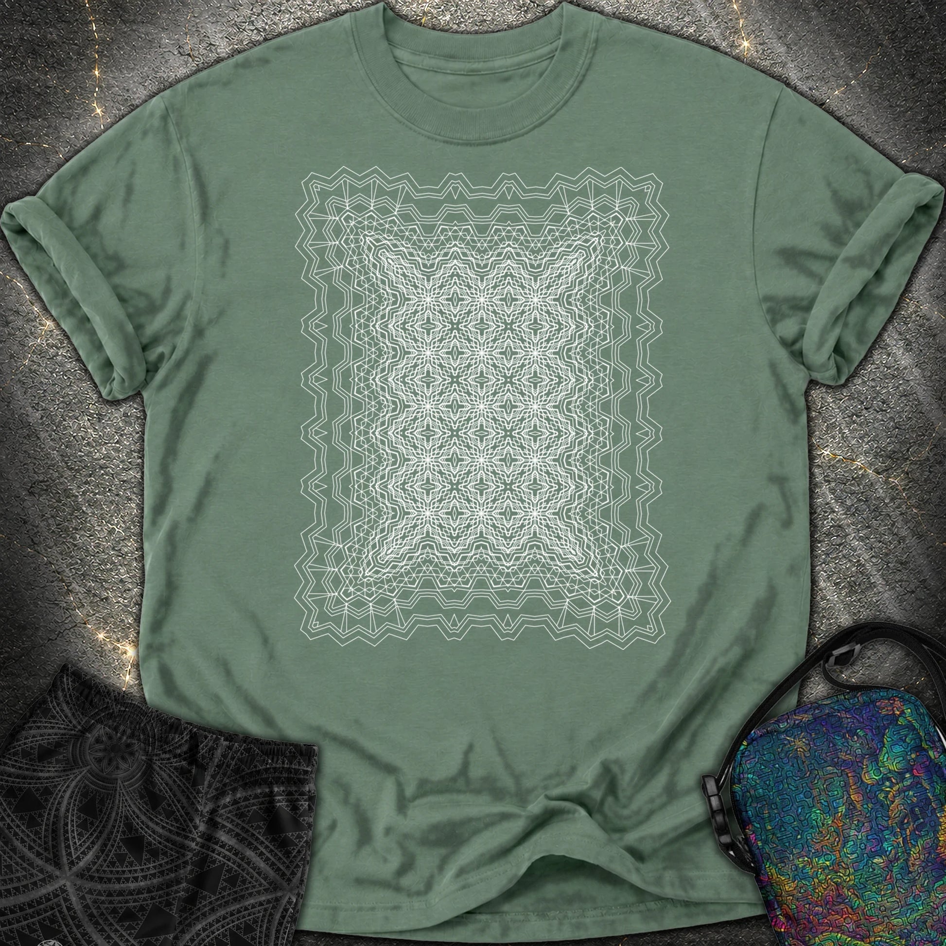 Infinite Geometric Lattice - Infinite Geometric Lattice Comfort T-Shirt - Blue Spruce